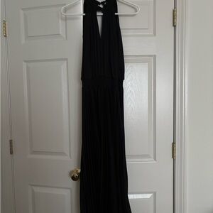 Petal & Pup Black Halter Backless Gown